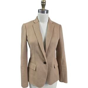 Massimo Dutti Camel Tan Single Button Blazer